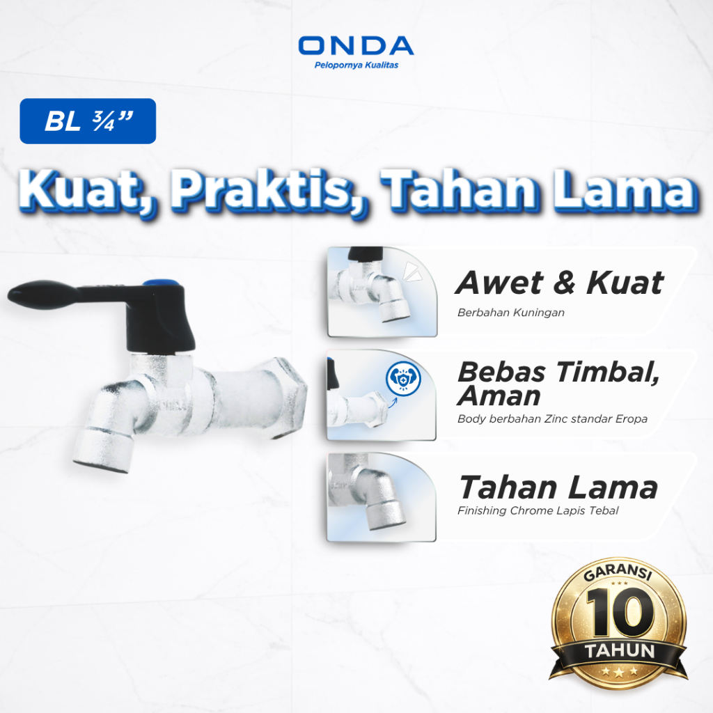 ONDA Kran Taman Kran Air Tembok Anti Bocor Anti Karat BL 3/4"