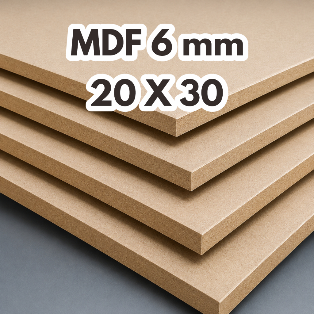 Papan MDF 20x30 Cm Tebal 6mm  - Kayu MDF Potongan Custom DIY