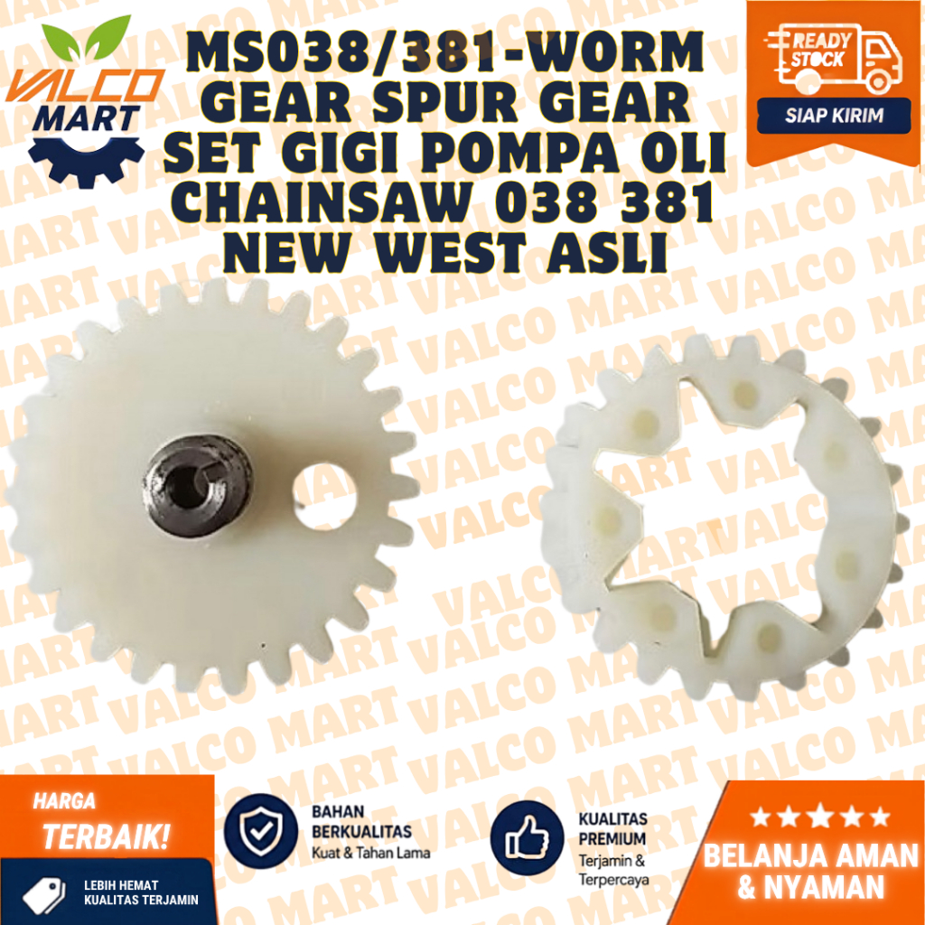 MS038/381-Worm gear spur gear set gigi pompa oli chainsaw 038 381 NEW WEST ASLI