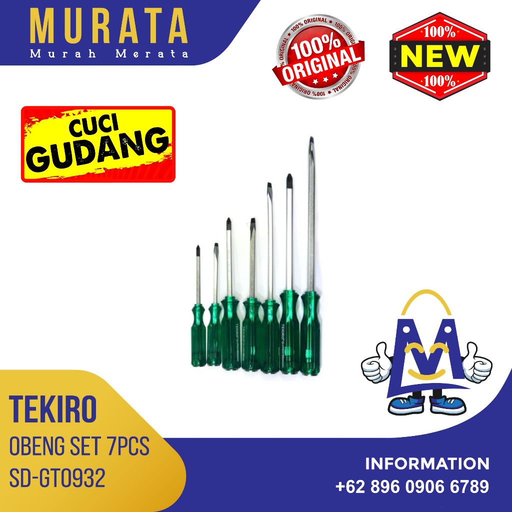 Tekiro - Obeng Tangan Plus Minus Gagang Kristal Set Sd Gt0932 Sdgt0932