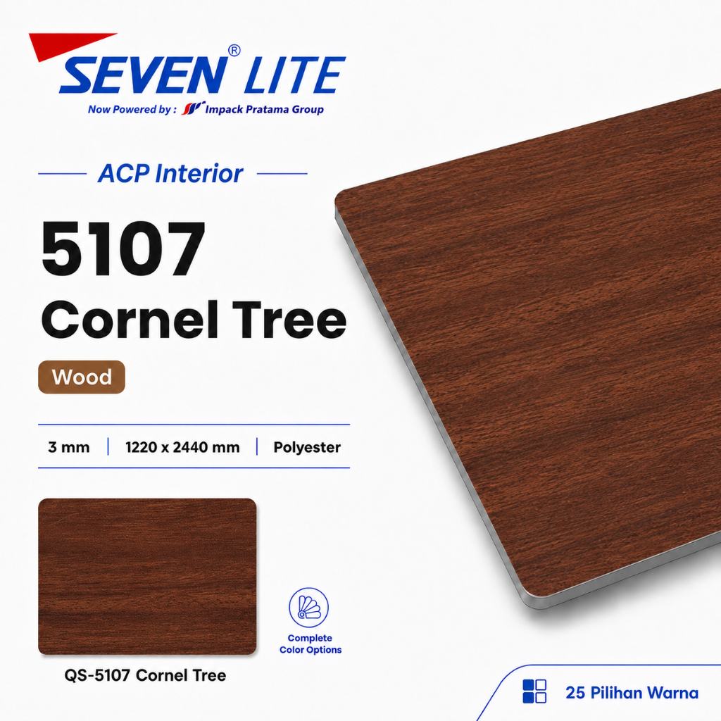 Seven Lite ACP Panel Aluminium 3 mm PE 0.05 Komposit Interior 1220x2440 Wood Series