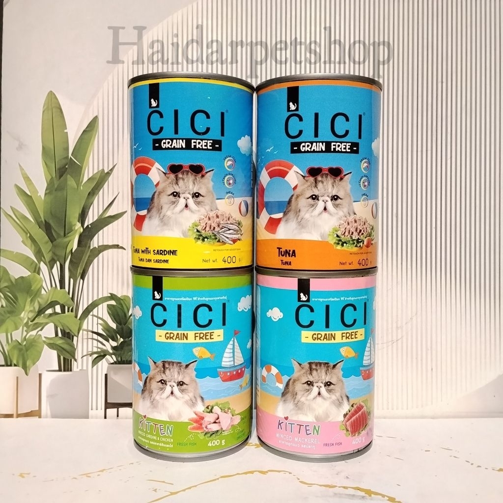 Makanan Kucing/ Makanan Kaleng Basah Cici Grain Free Can Kitten Adult 400gr