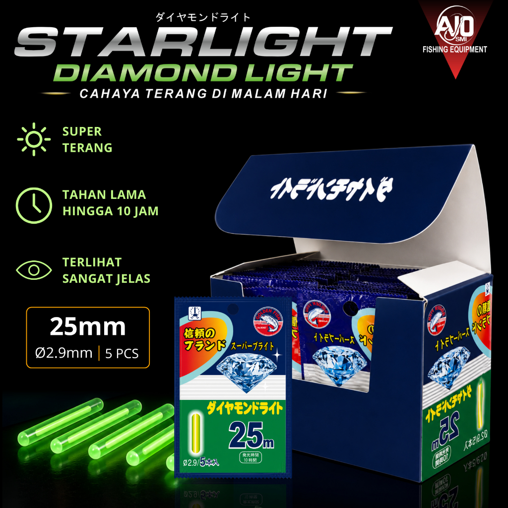 Starlight/Starlet Fosfor Pelampung Pancing Isi 5 Pcs - Fosfor Cahaya Berlian Alat Bantu Pancing Mala