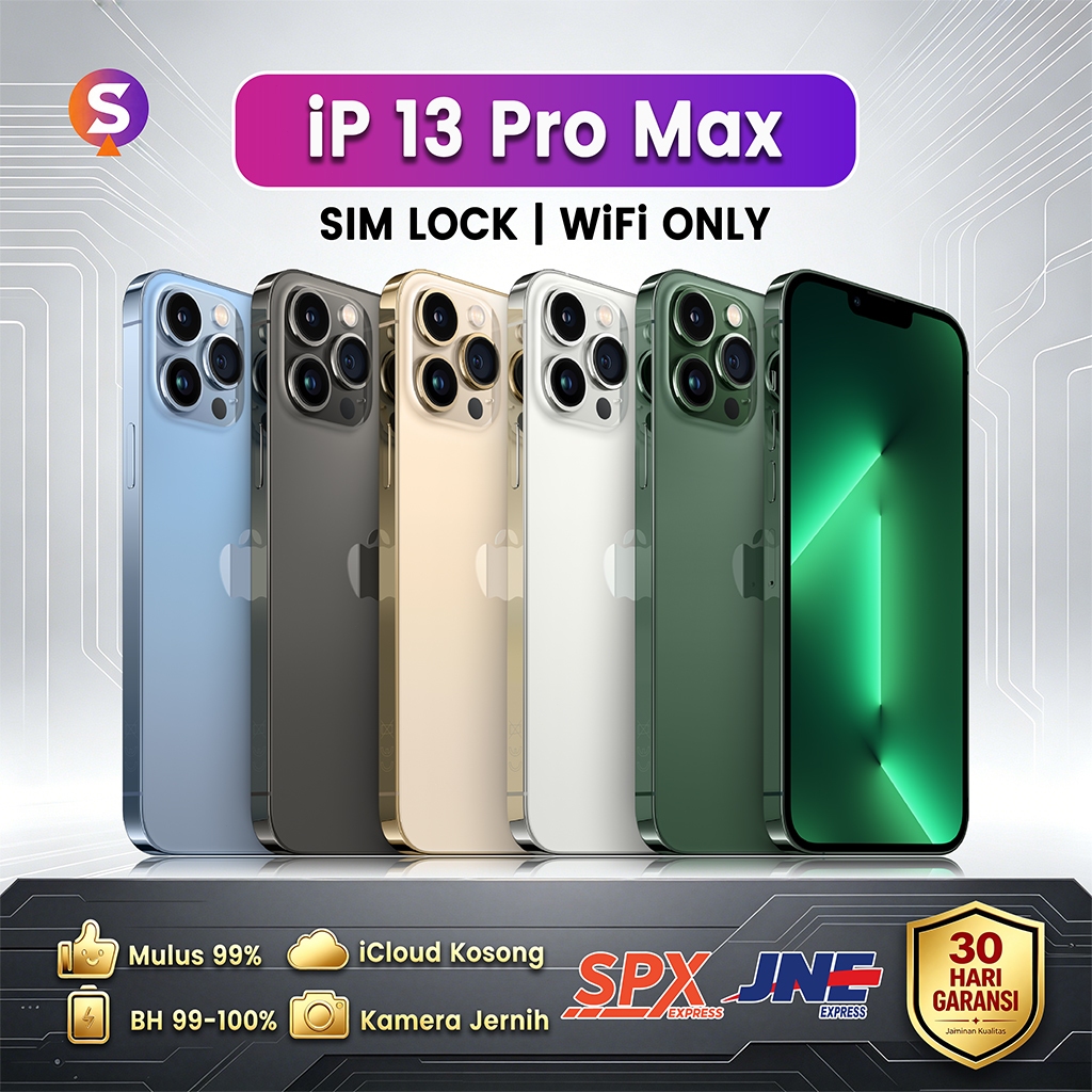 iPhone 13 PRO MAX SIMLOCK WIFI ONLY 128/256/512GB Second Original Inter Bekas 99% Mulus Foto/Live/Ga