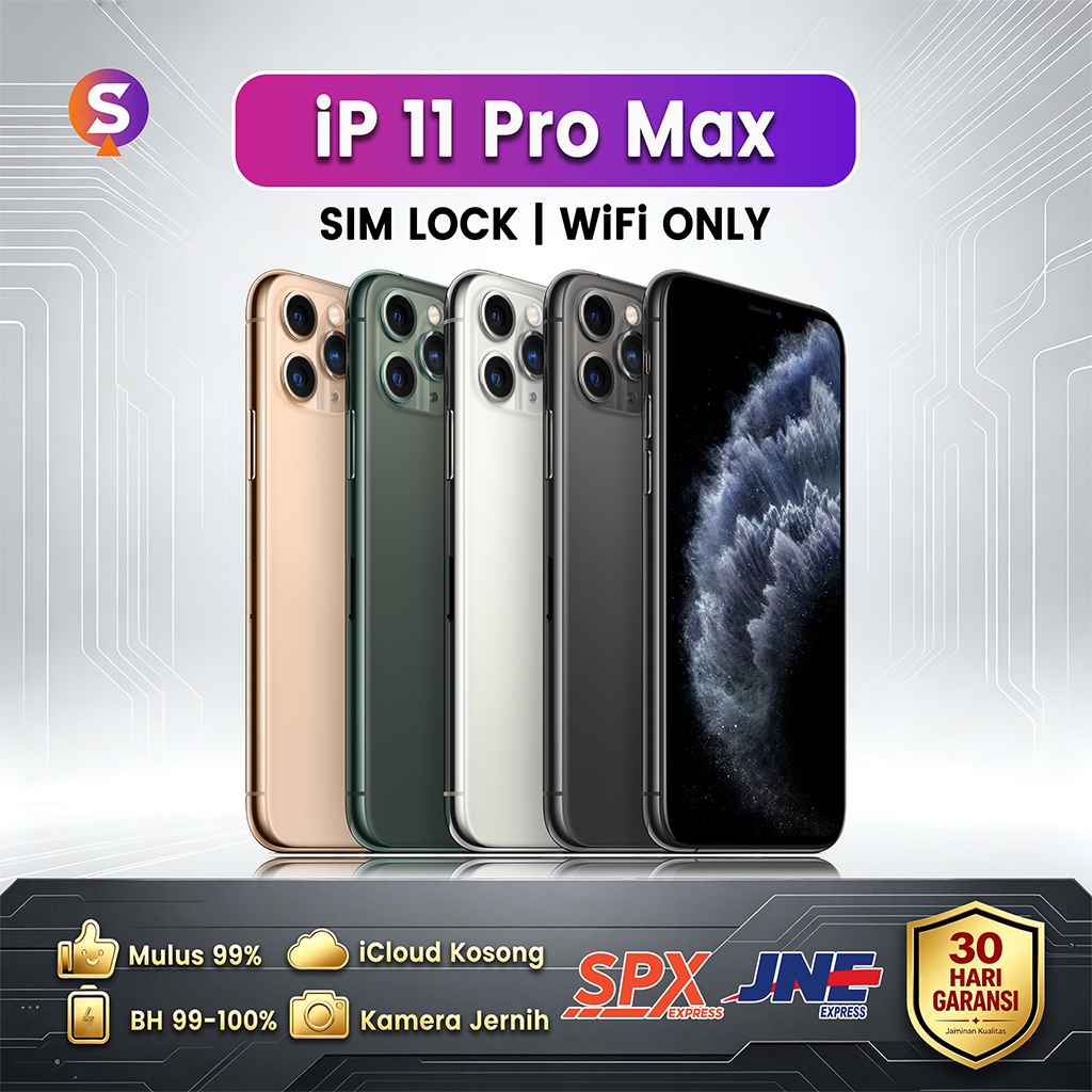 iPhone 11 PRO MAX SIMLOCK WIFI ONLY 64GB/256GB Second Original Inter Bekas 99% Mulus Foto/Live/Game
