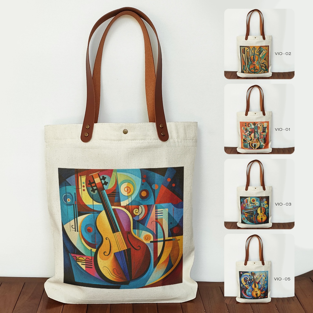 Tote bag Souvenir Violin Totebag Canvas Alat Musik Violin