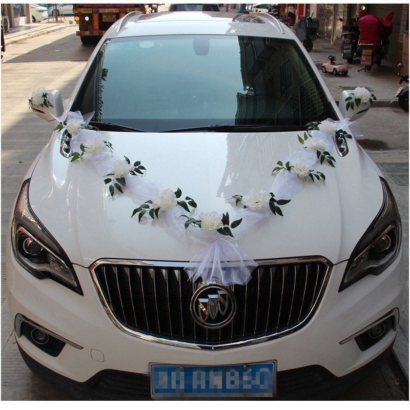 PPD Bunga Mobil Pengantin Kain Tile / Bunga Hiasan Mobil Pernikahan Artificial / Dekorasi Hiasan Mob