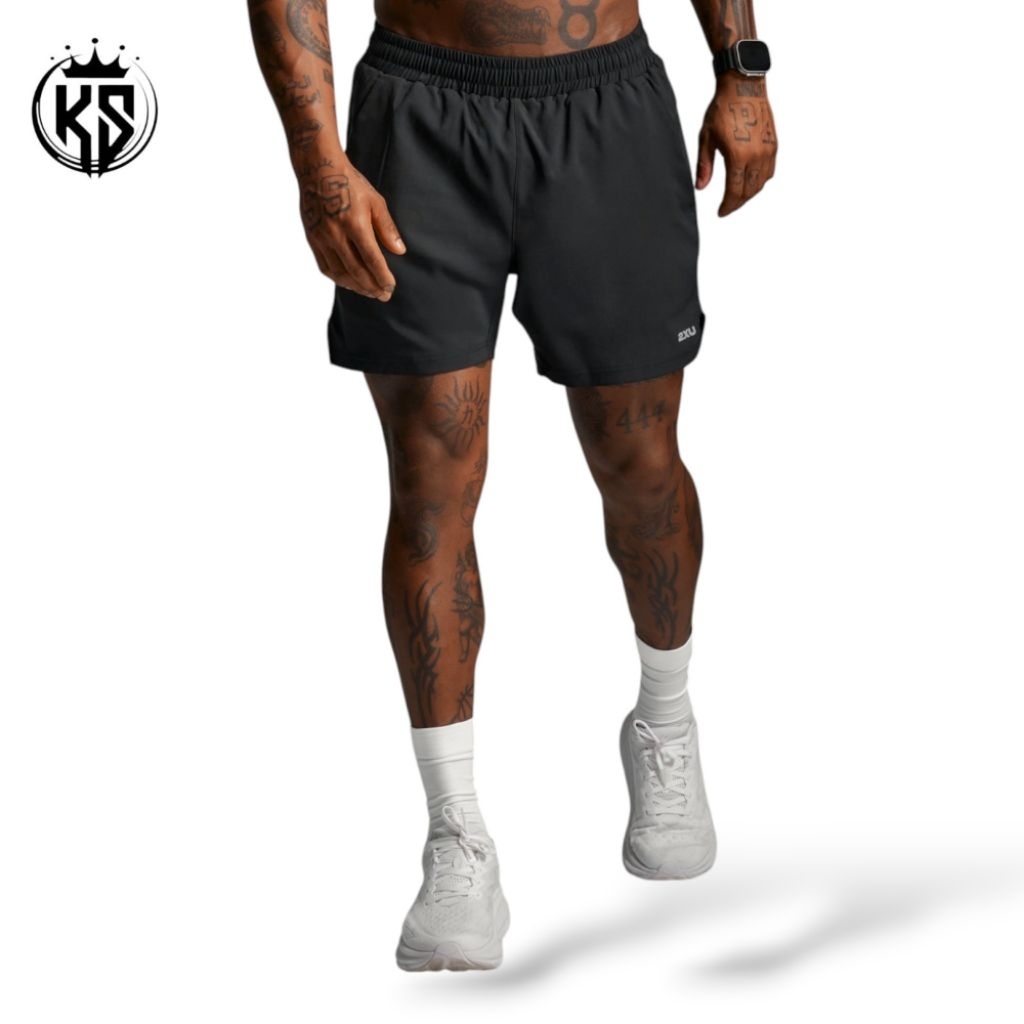 2xu Aero 5 Inch Shorts (Unlined) Black Silver Reflective