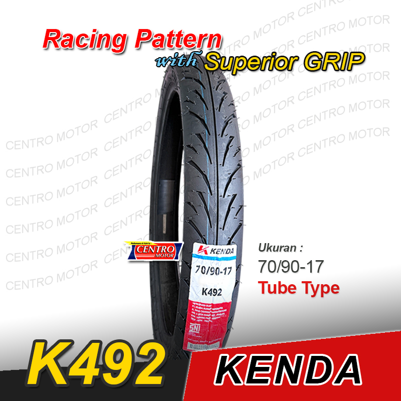 BAN KENDA K492 70/90-17 TUBE TYPE. BAN SEPEDA MOTOR KENDA RACING