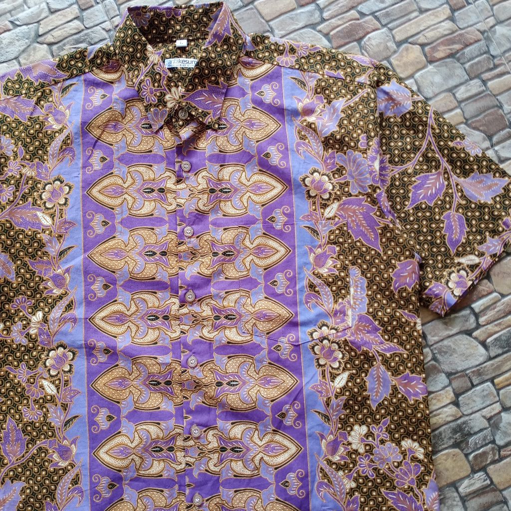 Kemeja Batik pria lengan pendek fashion branded preloved