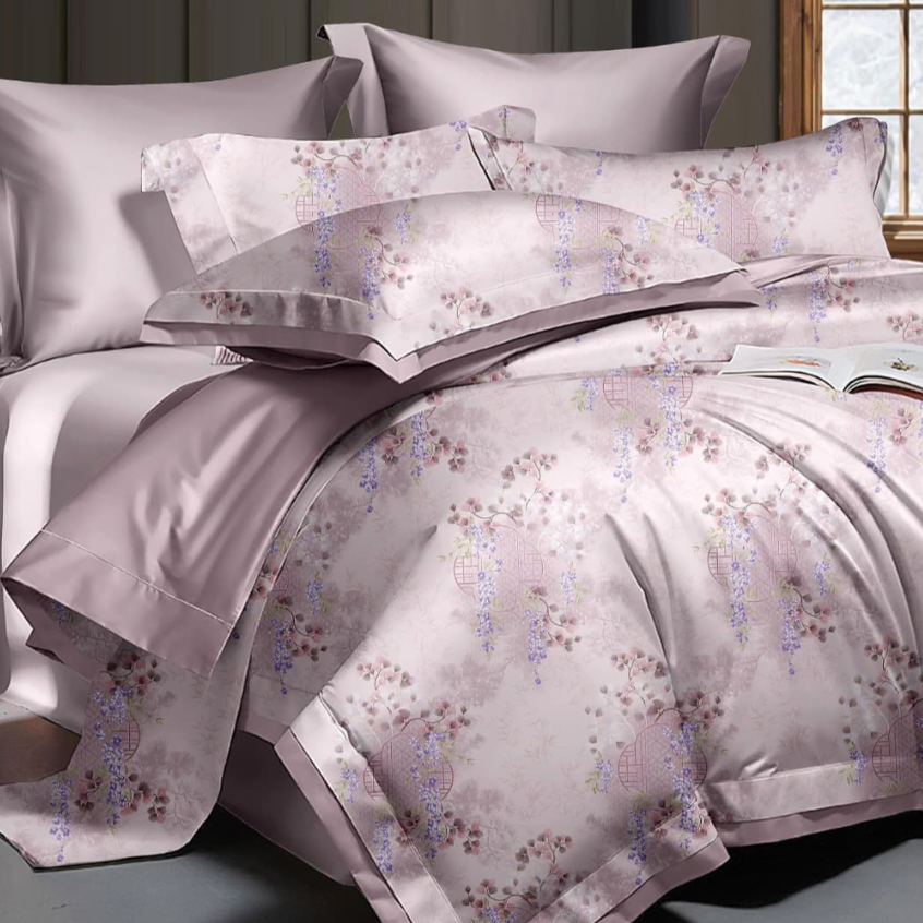 SLEEP PROJECT Paket Sprei Bedcover / Quilt Cover Mewah TENCEL 100S Ramah Lingkungan - Catteleya LUXU