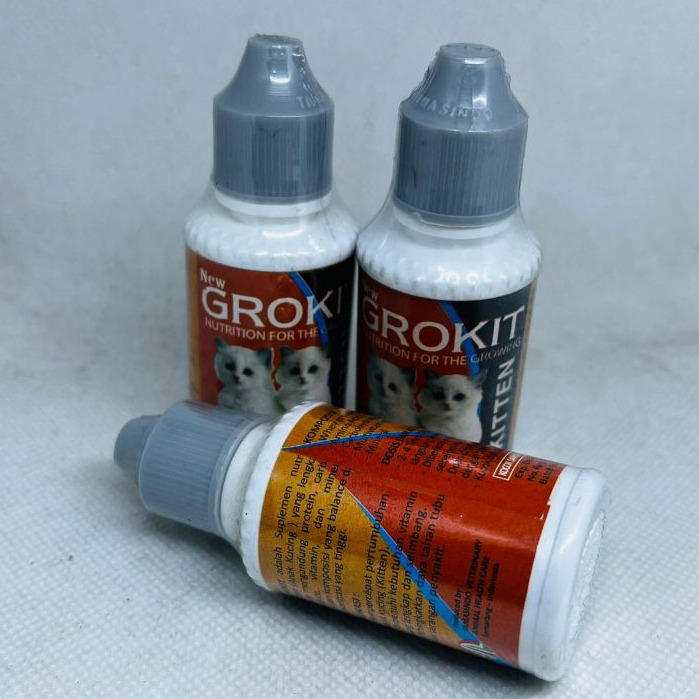 NEW GROKIT NUTRITION FOR THE GROWING KITTEN VITAMIN ANAK KUCING VITAMIN KUCING PERTUMBUHAN ANAK KUCI