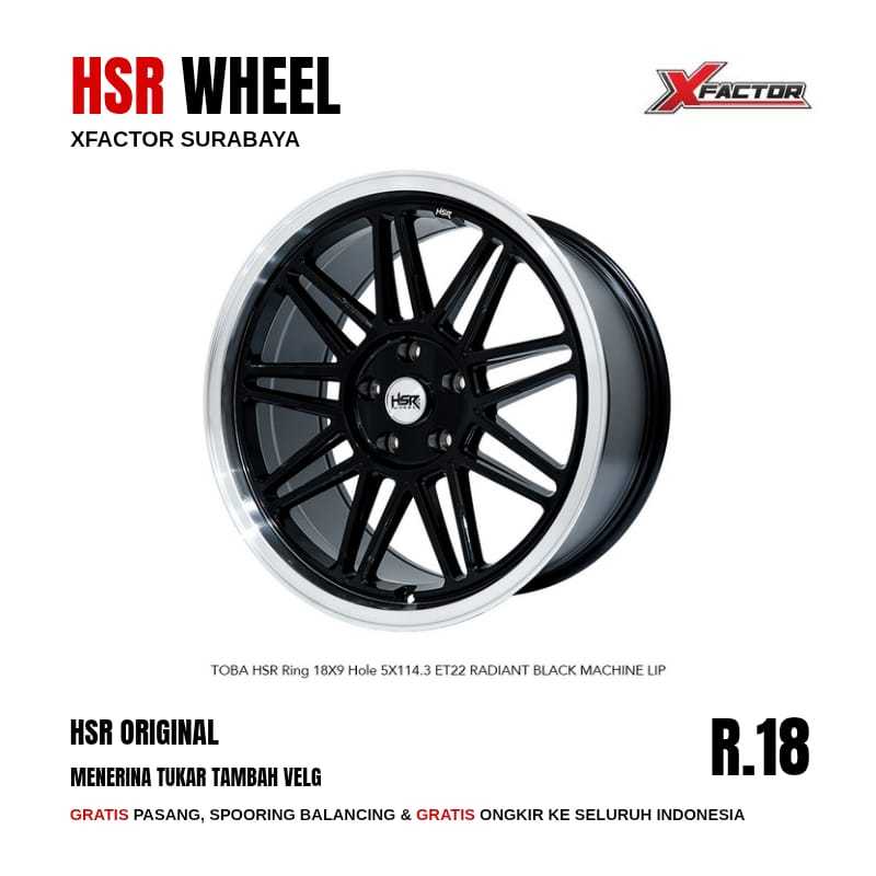 VELG MOBIL R18 HSR TOBA HSR R18X9 5X114,3 ET22 RBML 4 PCS VELG