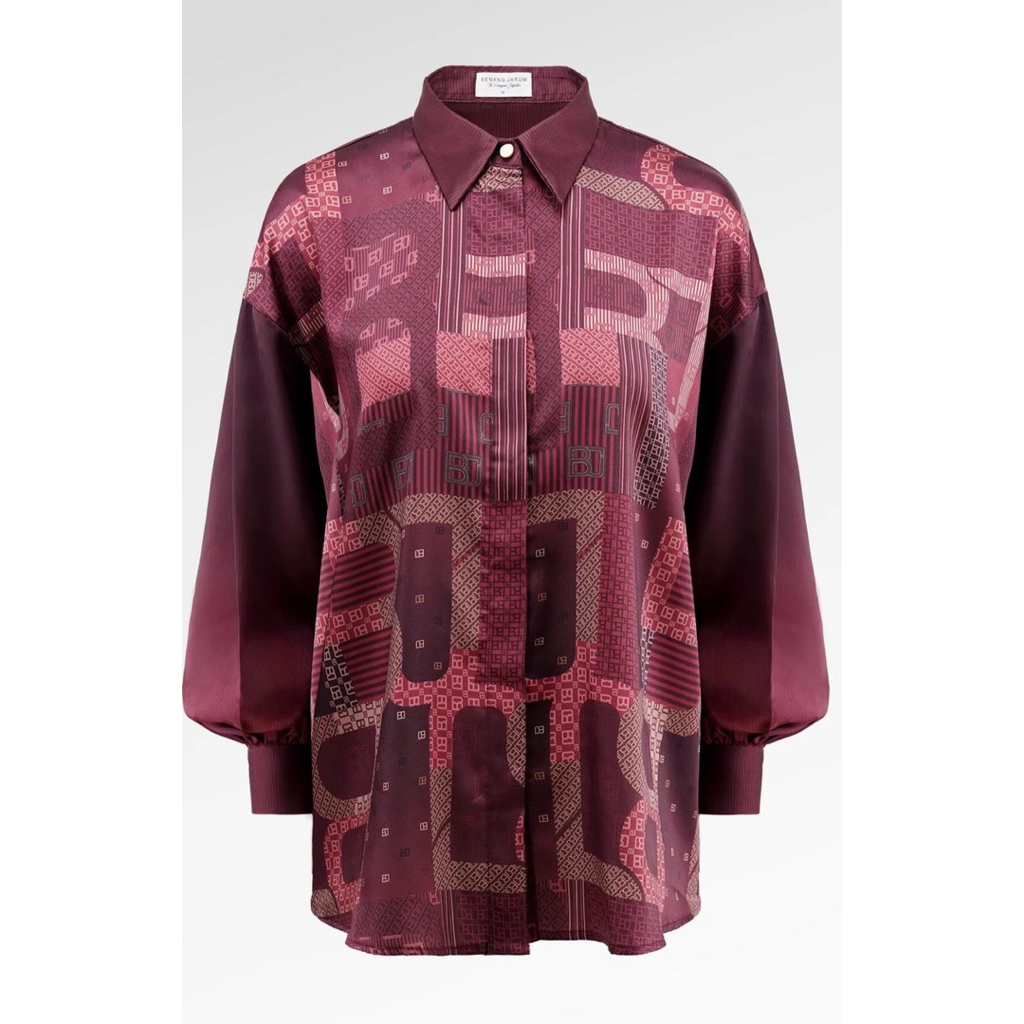MODINITY WAREHOUSE SALE 2026/ BENANG JARUM - Mono Shirt - Berry size XL // LALA MARKET 2026