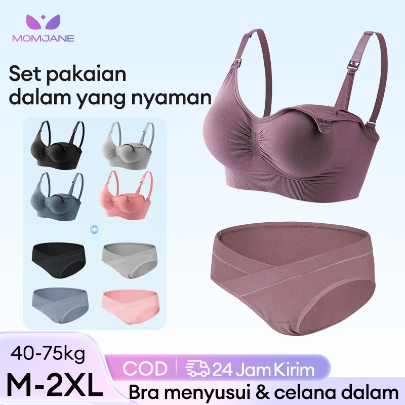 Set Pakaian Hamil & Menyusui Bra Depan Tanpa Kawat Celana Dalam Jumbo Katun 937&20020