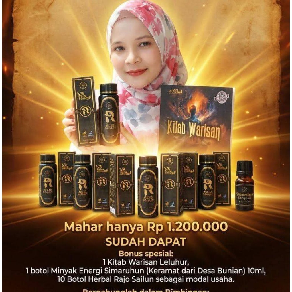AYO GABUNG JADI MITRA  HERBAL RAJO SAILUN ,MODAL 12Botol+ dapat kitab keilmuan warih+ minuak energi 