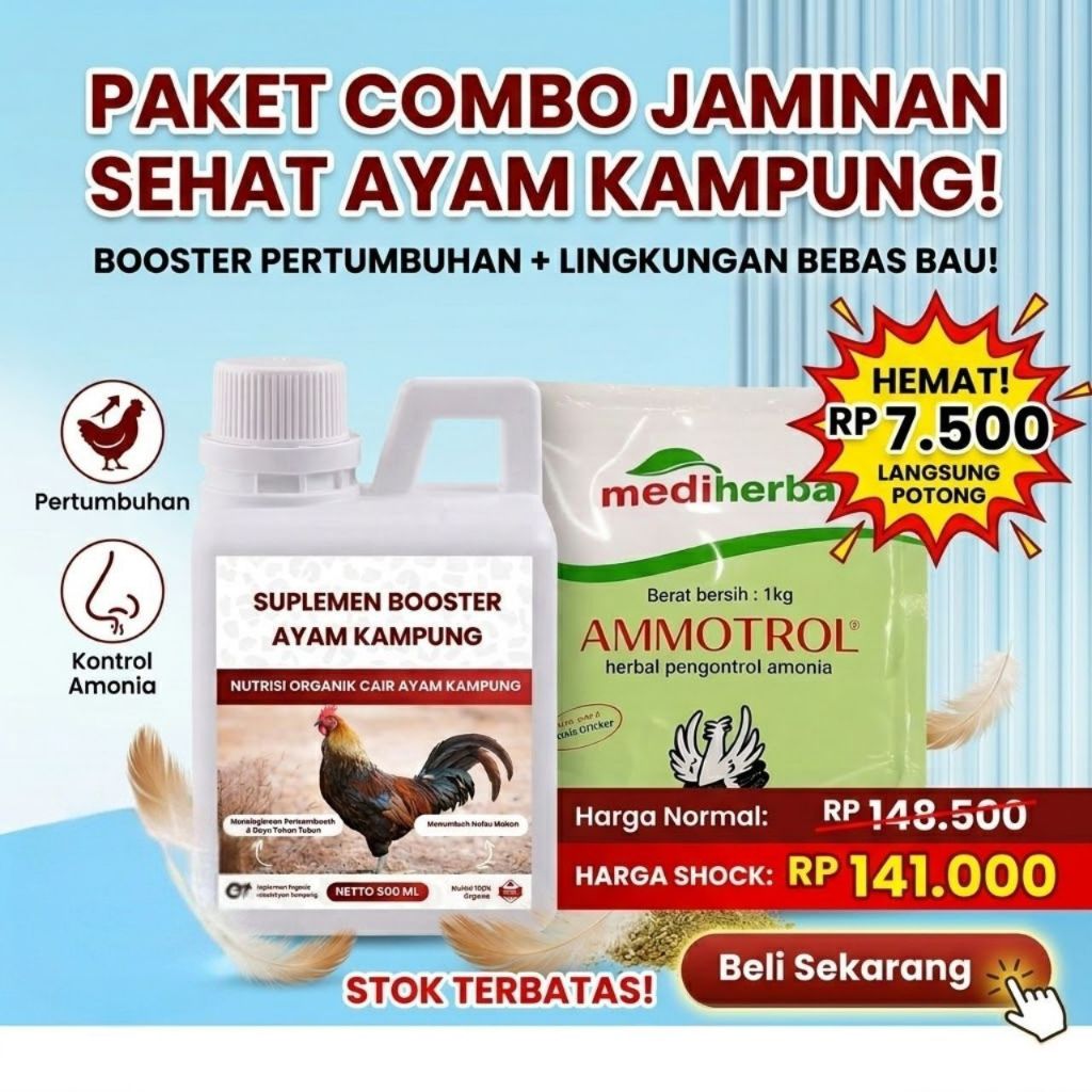 [ORIGINAL] SUPLEMEN BOOSTER AYAM KAMPUNG 500ML Suplemen Ayam Broiler dan Ayam Cemani & Sumatra. Tida