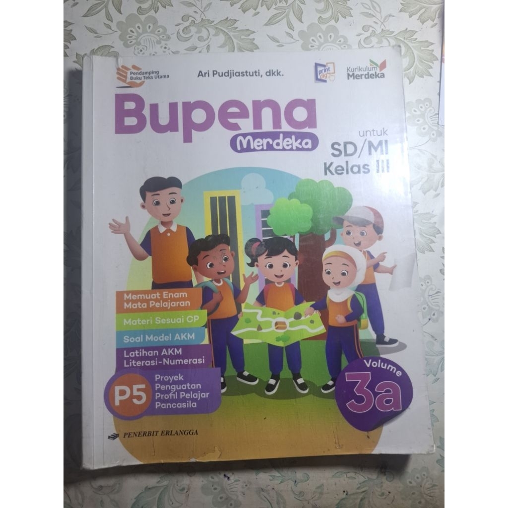 (bekas pakai) Buku Bupena 3A, 3B, 3C, 3D kurikulum merdeka (dijual per set)