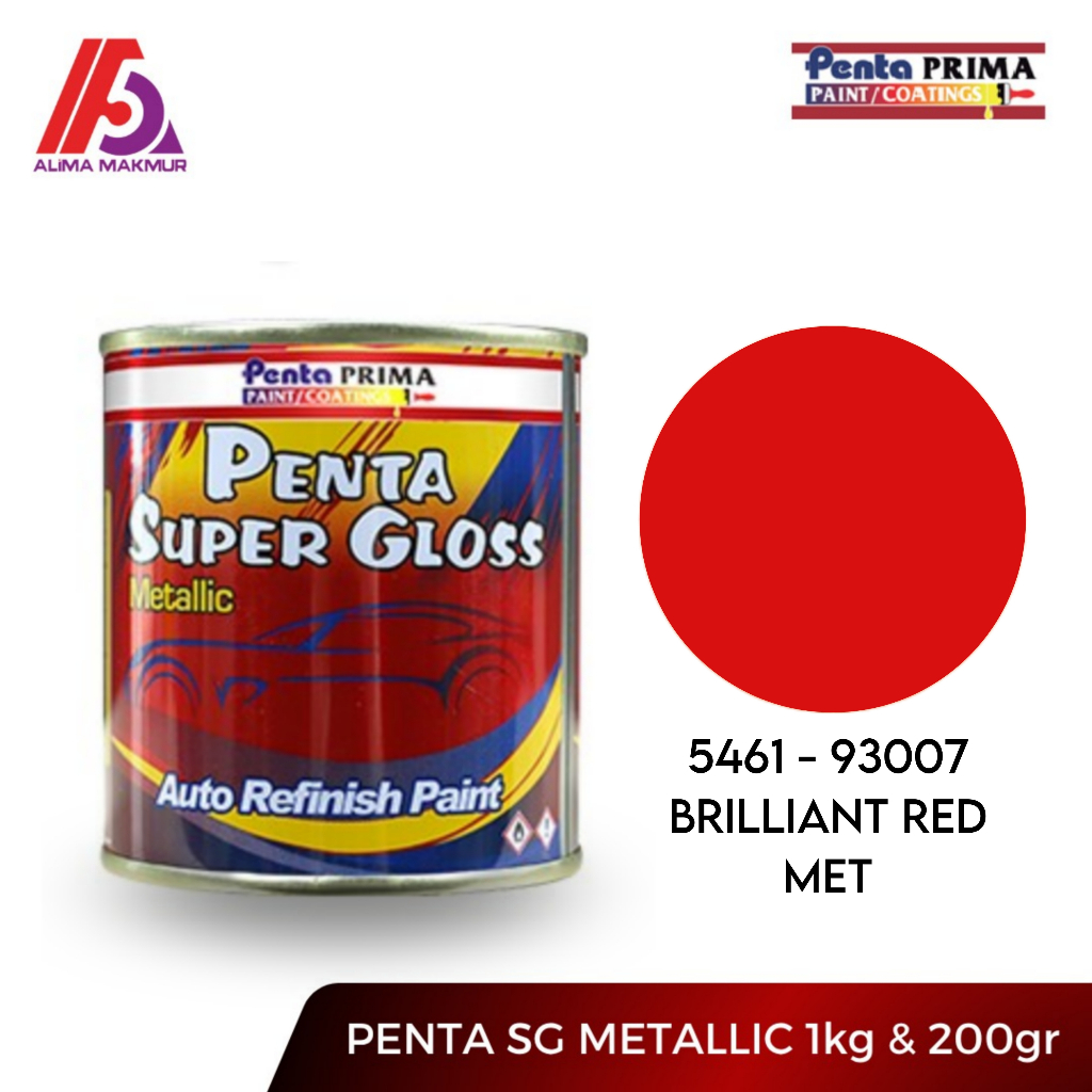 Penta Super Gloss 93007 Brilliant Red Met / Penta Merah Metalik / Cat Duko Merah Metalik