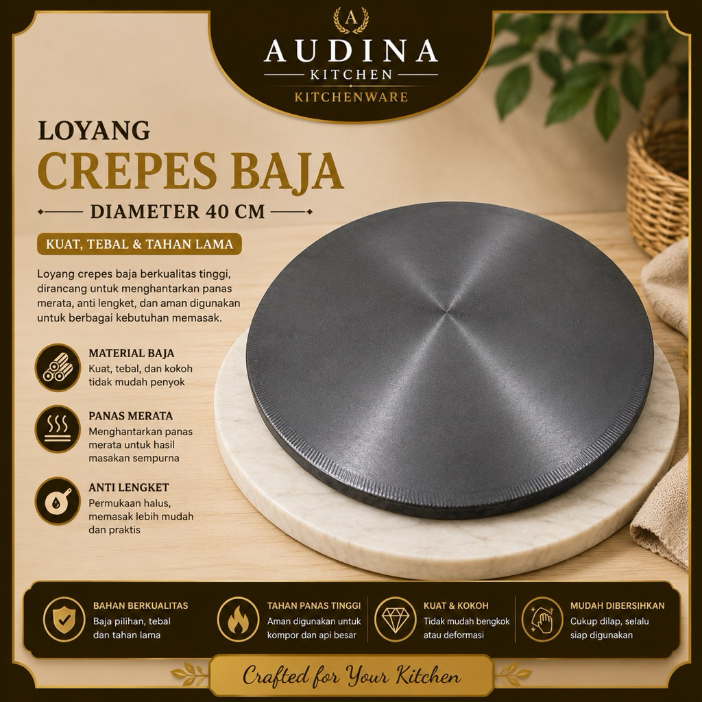 Wajan Crepes Baja Anti Lengket | Cetakan Crepes Besi Anti Lengket | Loyang Kue Crepes Anti Lengket |