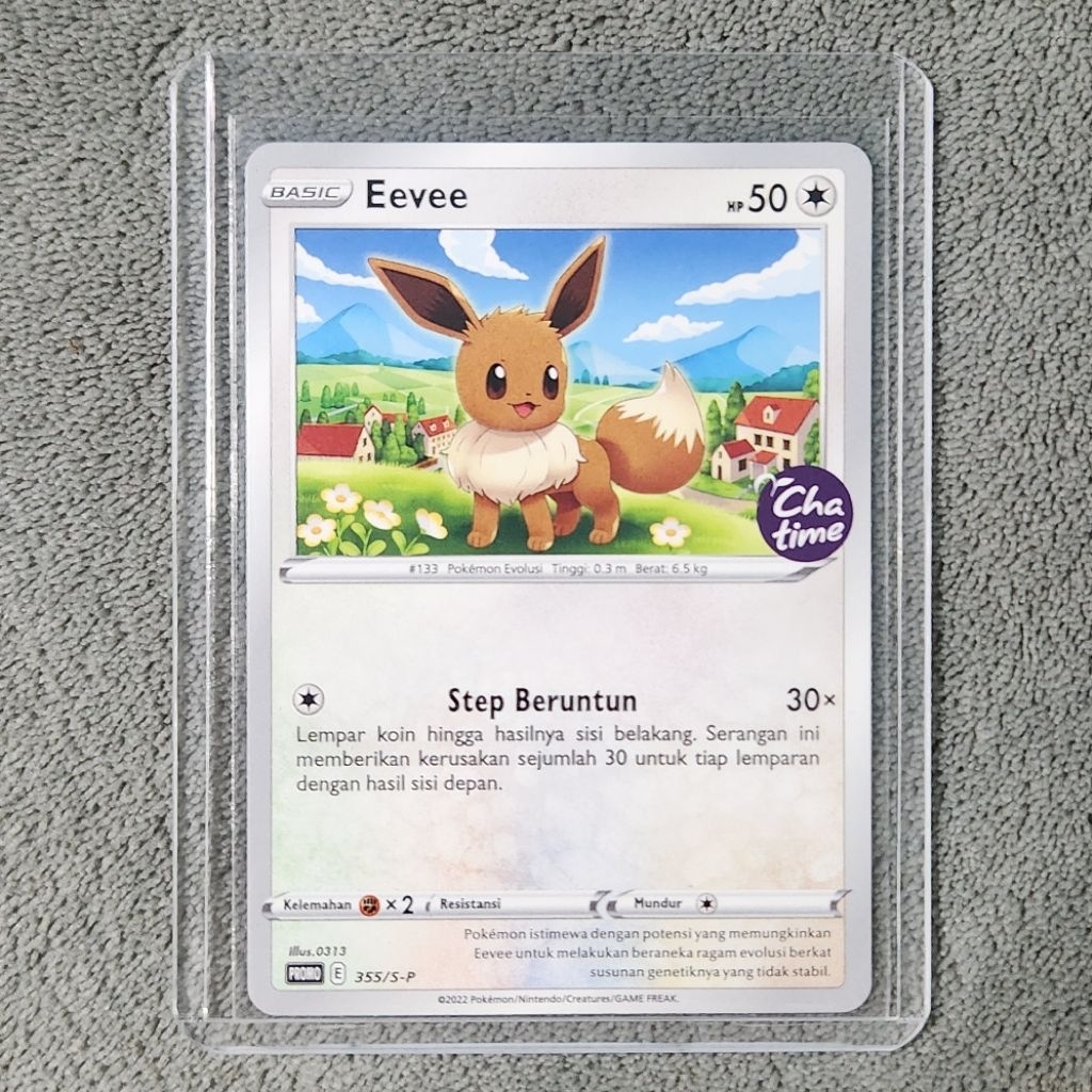 Eevee Pokemon Card ID [PROMO Chatime] - Original TCG Kartu Indo/Indonesia