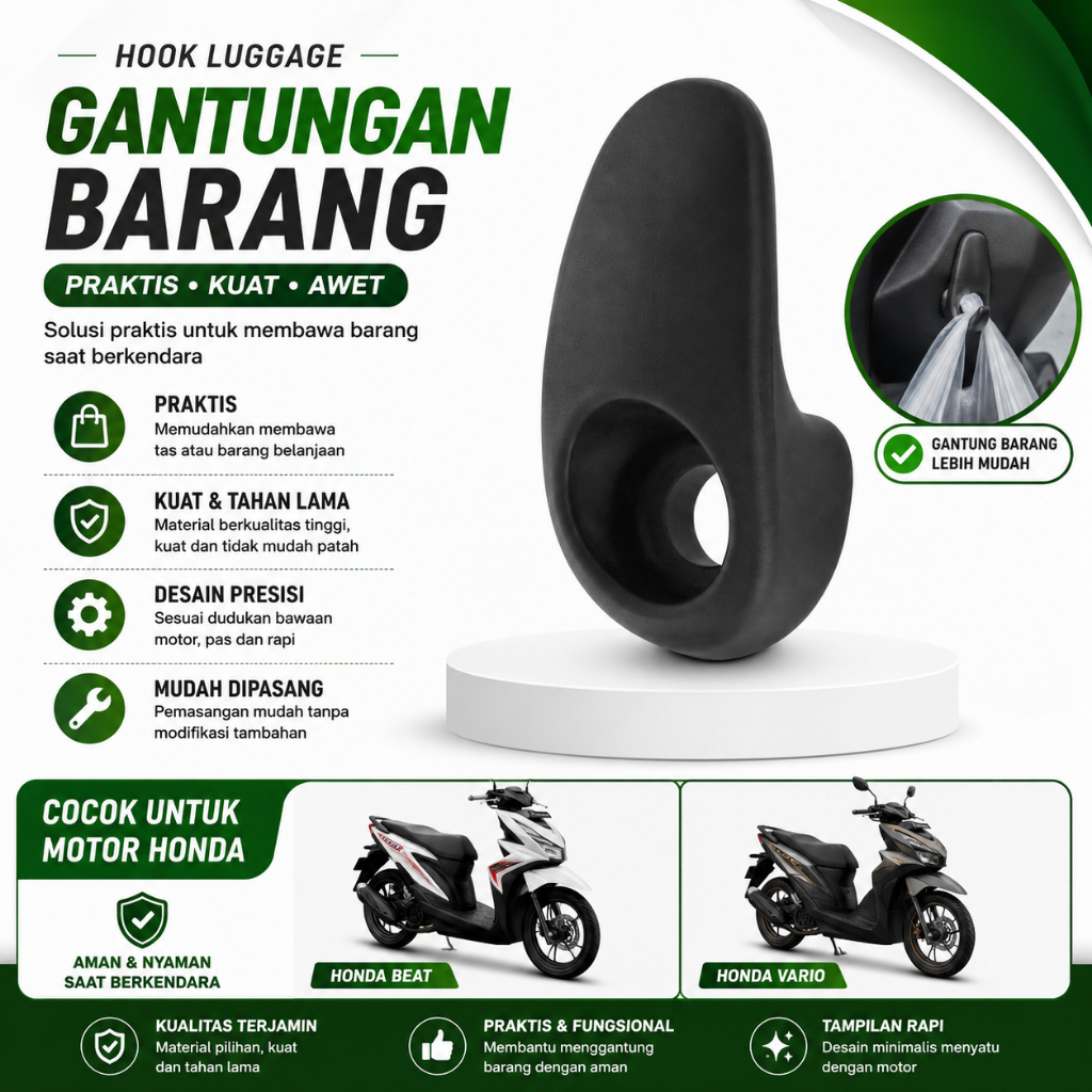 Gantungan Barang Hook Luggage Honda Beat Vario Gantungan Tas Hook Motor Beat FI Beat eSP Vario 125 1