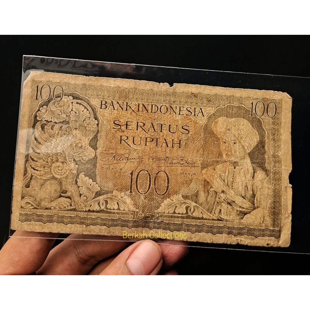 uang kuno 100 rupiah seri budaya tahun 1952