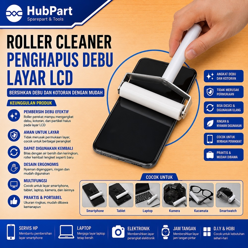 Roller OCA 10cm / Rol Laminating Film LCD OCA Roller Tool 10 cm Anti Statis
