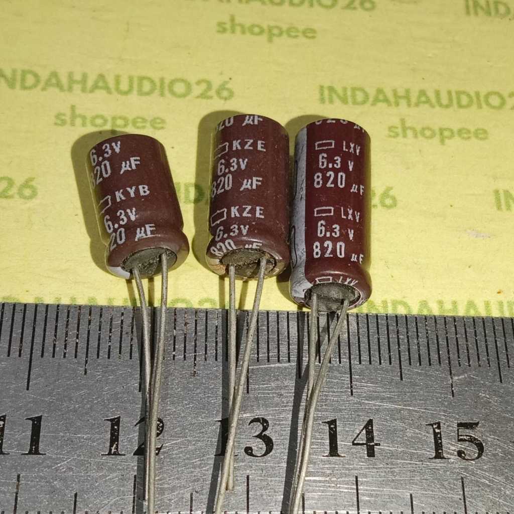 820uf 6v3  6.3v d8mm nippon chemicon 6,3v elco kapasitor elko capacitor 620UF 6,3V 6.3V 6V3 CAPACITO