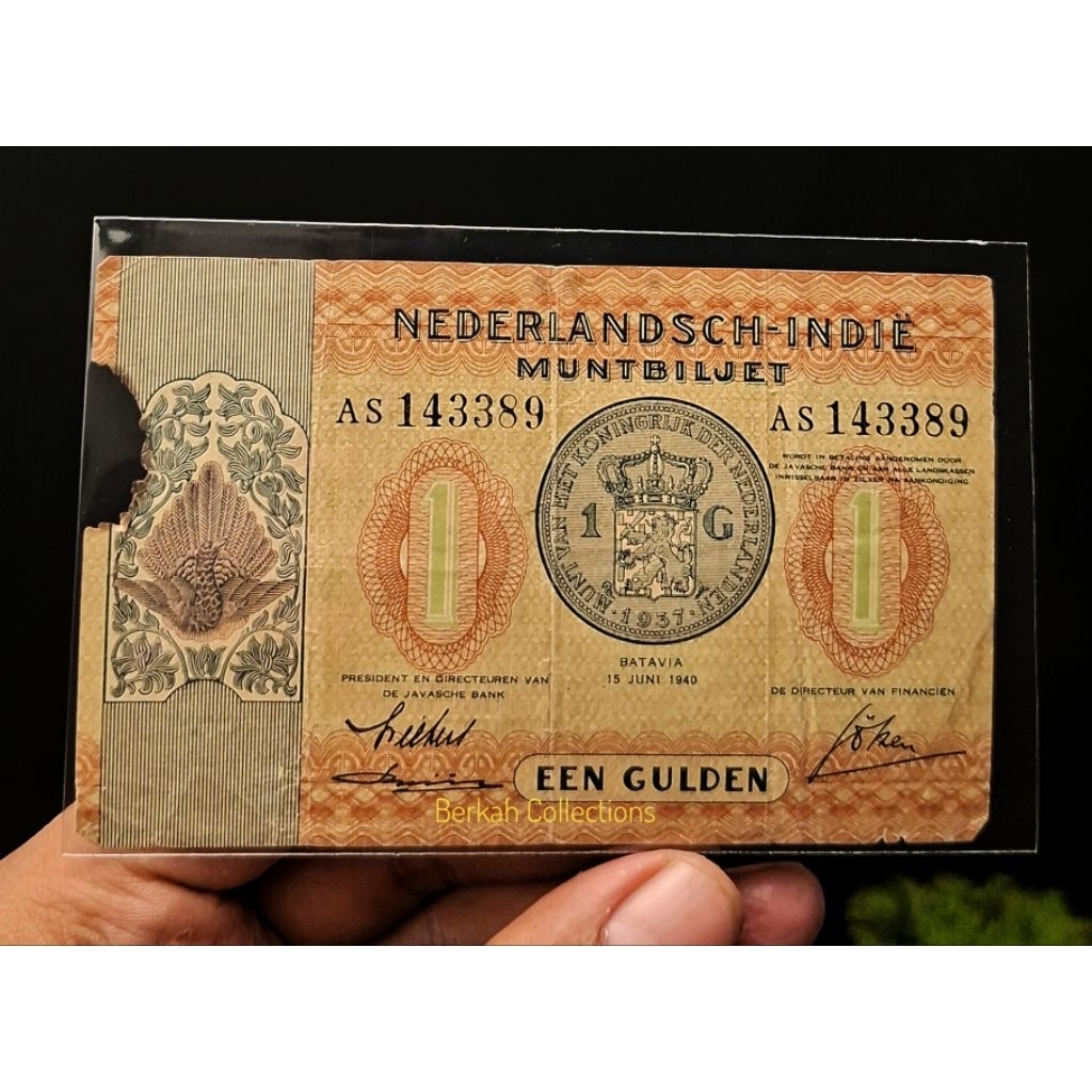 uang 1 gulden multbijet tahun 1940