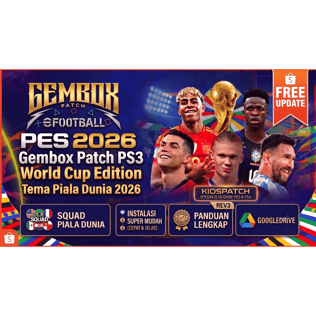 Gembox Patch PS3 World Cup Edition 2026 REV 3 - Update Squad Piala Dunia Terbaru Via Link GDrive