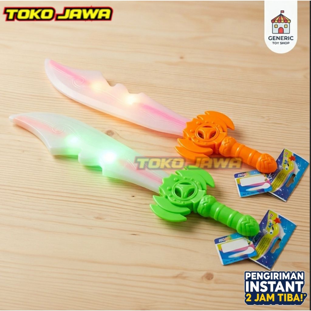 Pedang Mainan Anak Lampu LED - Mainan Pedang Ninja Nyala