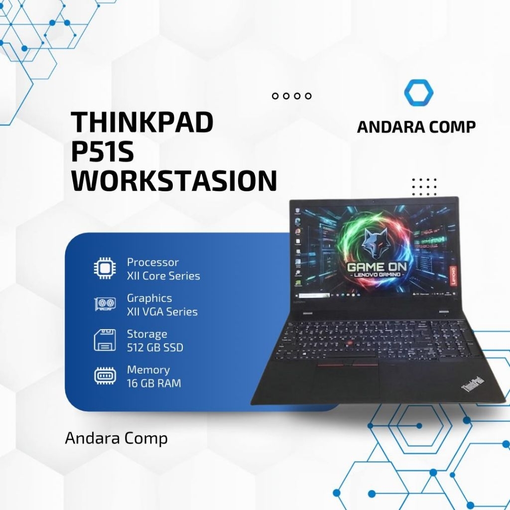 THINKPAD P51 i7-7820HQ / RAM 64GB / SSD 256GB / iNVIDIA QUADRO M1200 FHD