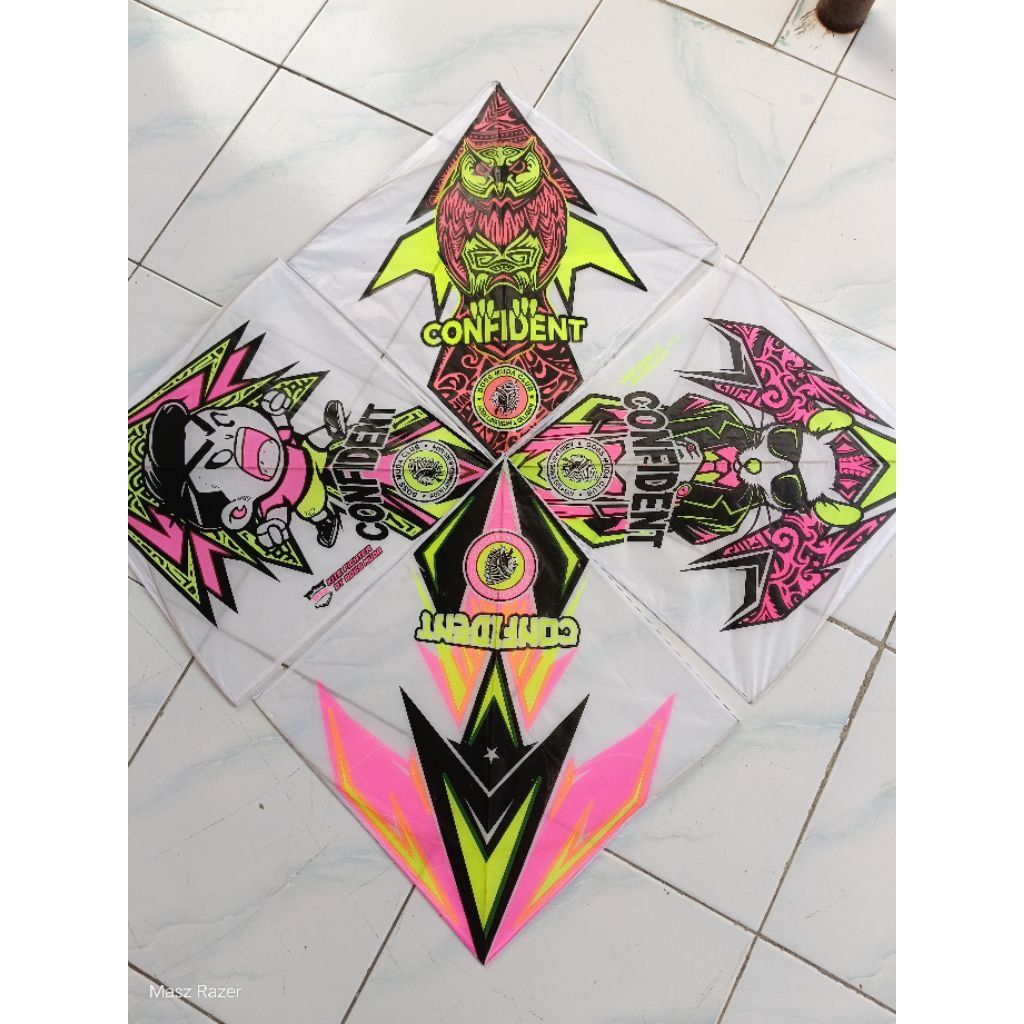 LAYANGAN ADUAN SUKHOI 3 WARNA STABILO DOUBLE LILIT (lilitan atas bawah) Bambu Petung 1 pack isi 50pc