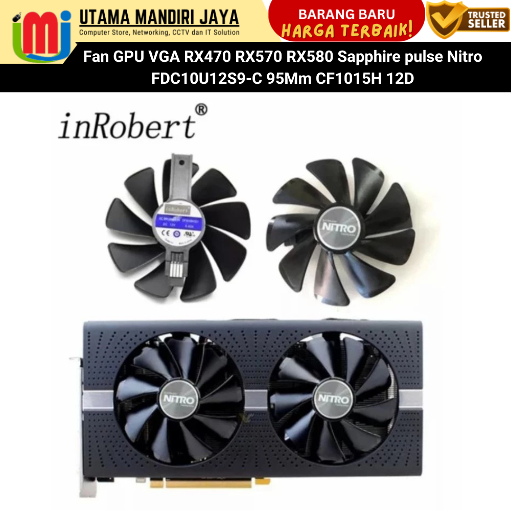 Fan GPU VGA RX470 RX570 RX580 Sapphire pulse Nitro FDC10U12S9-C 95Mm CF1015H 12D