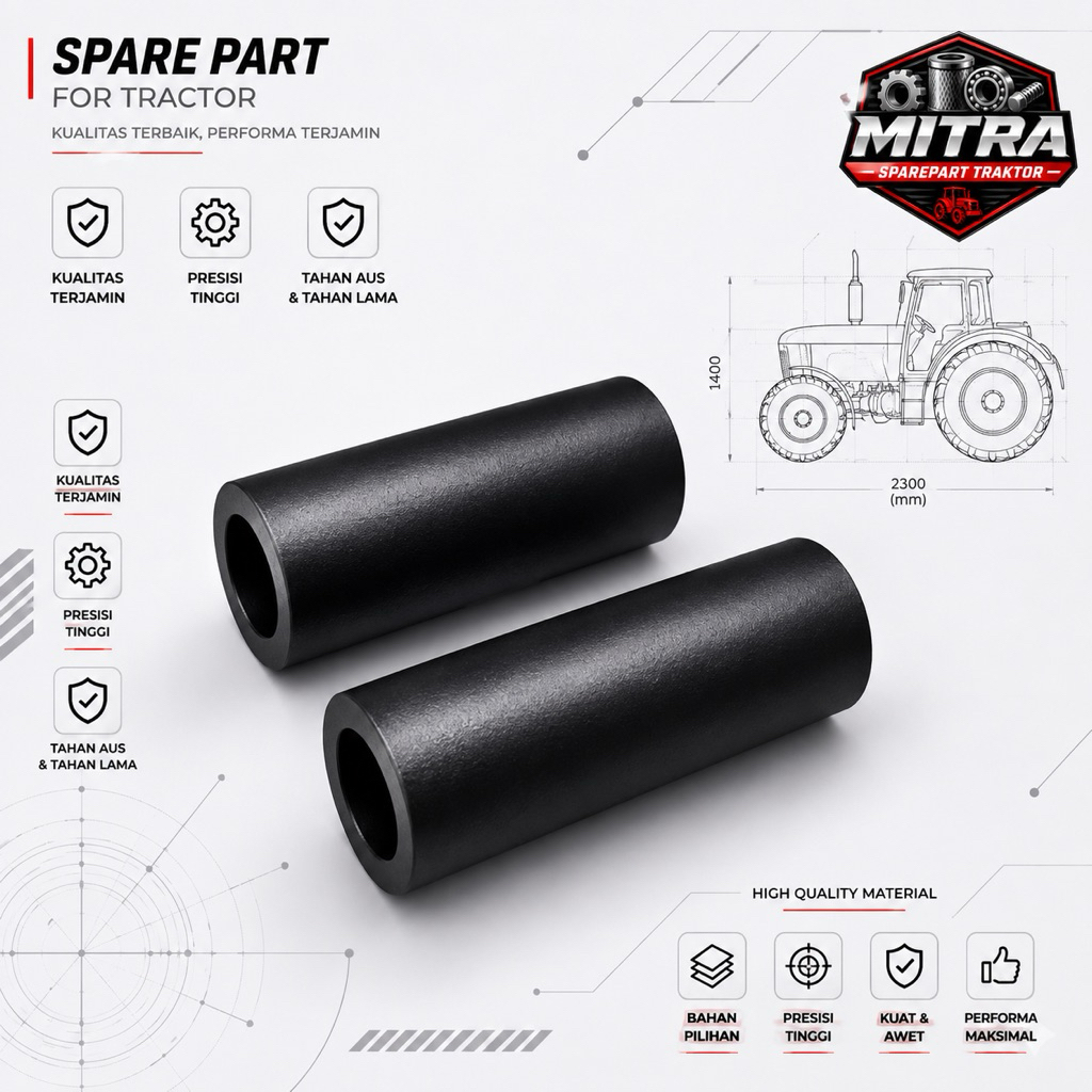 Bushing Kepala Glebeg Singkal Garu As Setelan Traktor Quick G1000 Boxer Yst Zeva LUBANG 20 22 25 27m