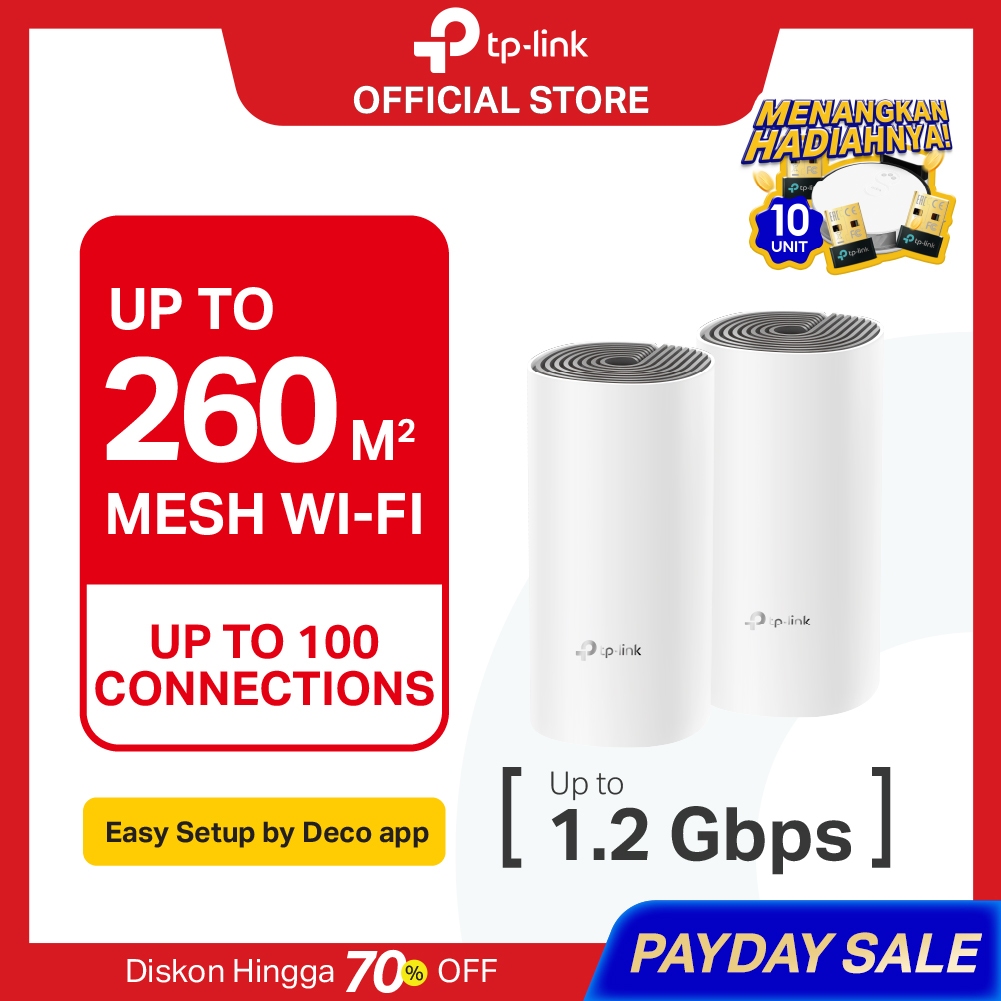 TP-Link Deco E4 | AC1200 Mesh WiFi System | WiFi 5 | Dual Band | Gigabit | Router Access Point