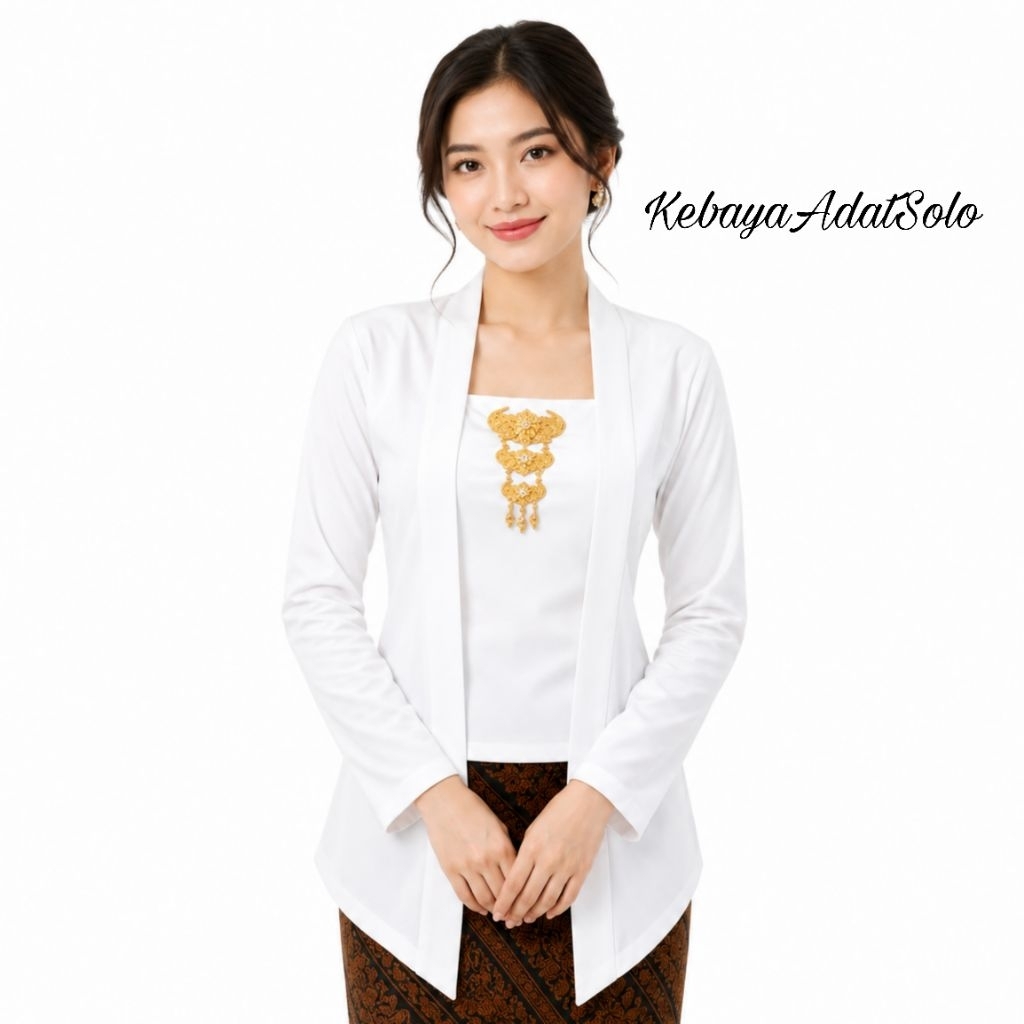 Kebaya Bludru Kutubaru Putih Dewasa / Kebaya Bludru Kutubaru Premium Dewasa