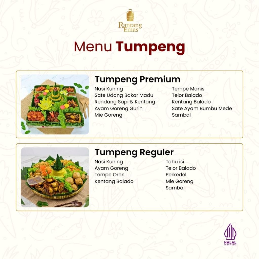 Tumpeng Nasi Kuning Premium Komplit | Tumpeng Mini & Besar | Cocok untuk Ulang Tahun, Syukuran, dan 
