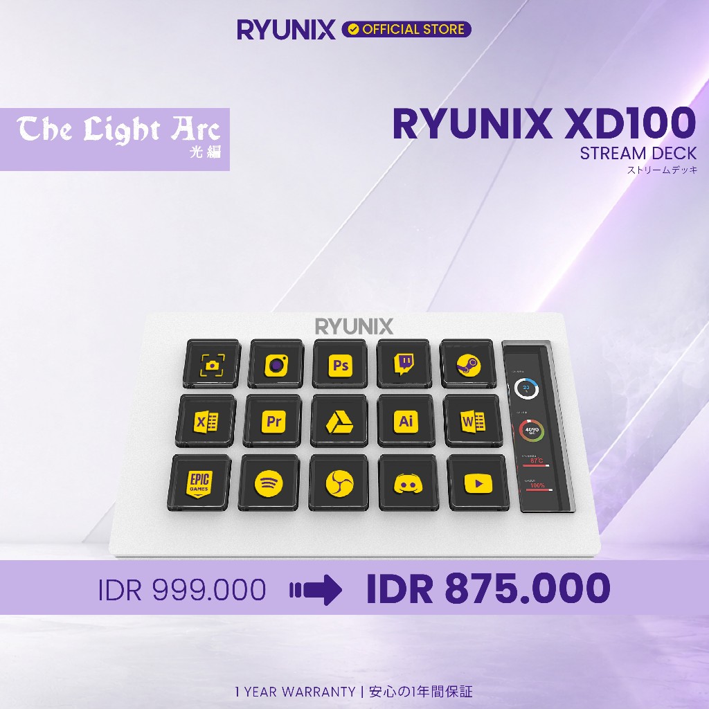 RYUNIX Stream Deck XD100 Control Pad
