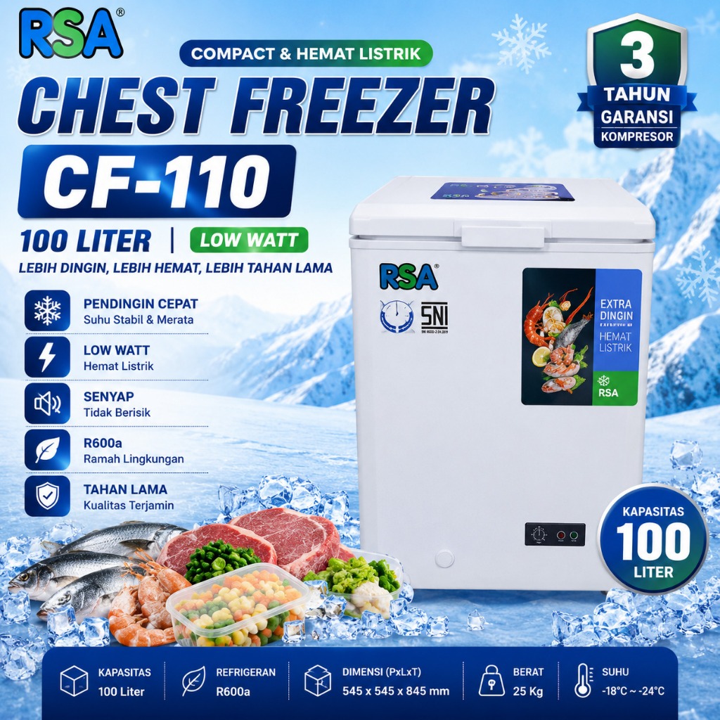 RSA FREEZER BOX 100 LITER / BOX PENDINGIN RSA 100 LITER CF-110