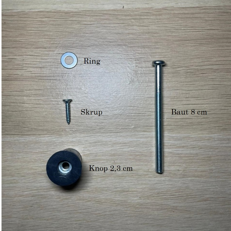 Set Sparepart Jemuran Knop / Dop 2,3 cm + Baut / Baud + Skrup + Ring, Cara Memperbaiki Pipa Jemuran 