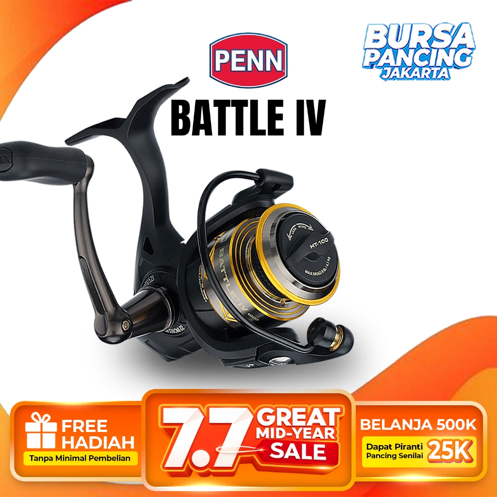 PENN Reel Pancing Spinning BATTLE IV 1000 - 10000 Hydro Armor Full Metal Body Sideplate Saltwater