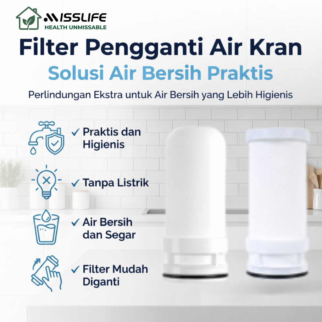 MISS LIFE Filter Pengganti Air Kran Filter Sedimen Penyaring Air Anti Air Keruh Zat Besi Kapur Pasir