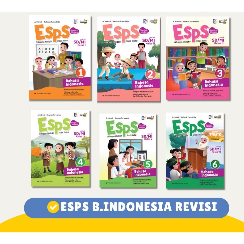 BUKU ESPS (B.INDO) BAHASA INDONESIA UNTUK SD/MI KELAS 1 2 3 4 5 6 KURIKULUM MERDEKA REVISI - ERLANGG