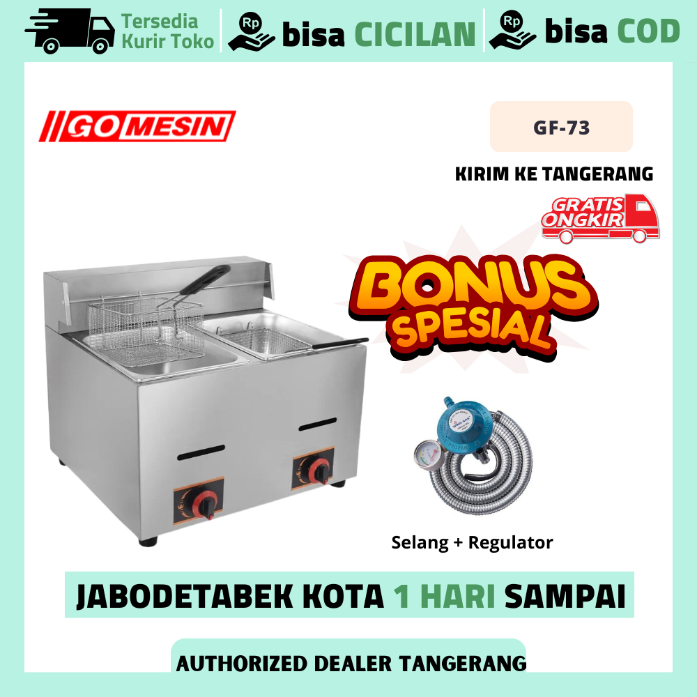Deep Fryer Gas Gomesin GF-73 Gas Deep Fryer 2 Tank Garansi Resmi