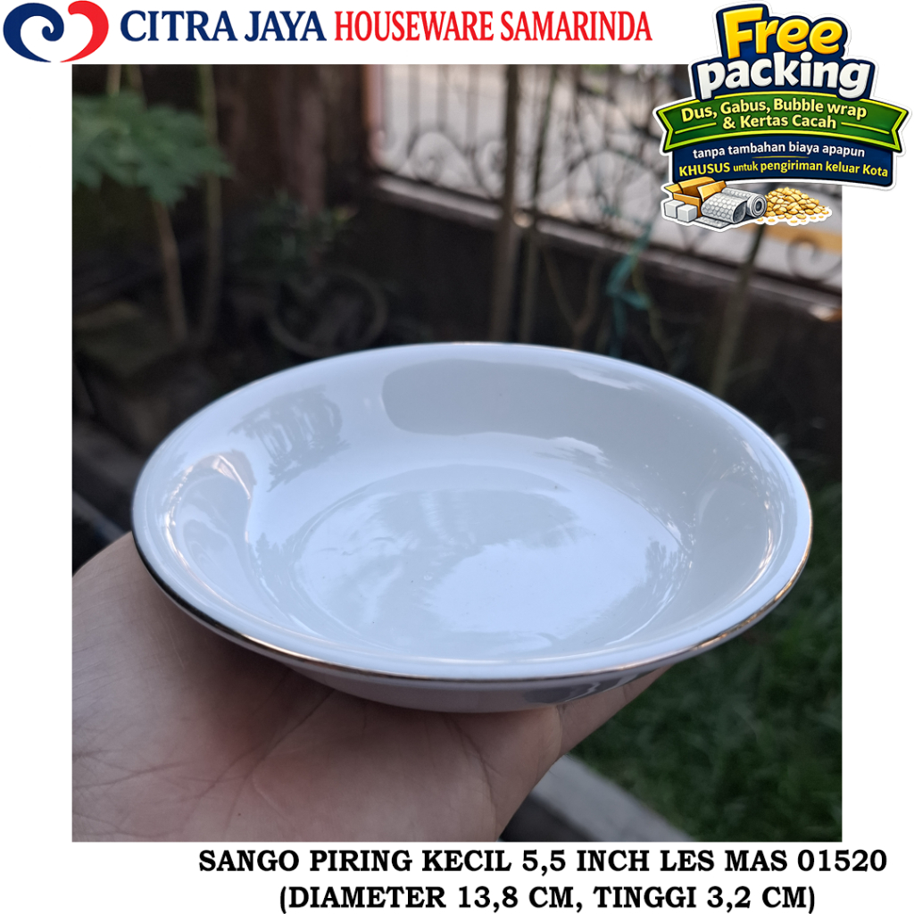 Piring KECIL 5,5 INCH (6 PCS / 1 LUSIN) SANGO 01520 LES MAS KERAMIK