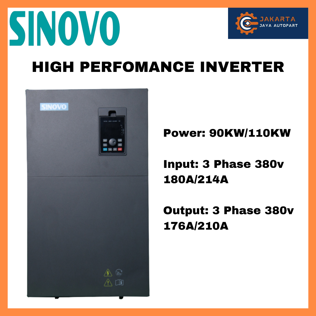 Inverter VFD SINOVO 90KW/110KW 3Phase 380v High Perfomance Inverter Heavy Duty Inverter