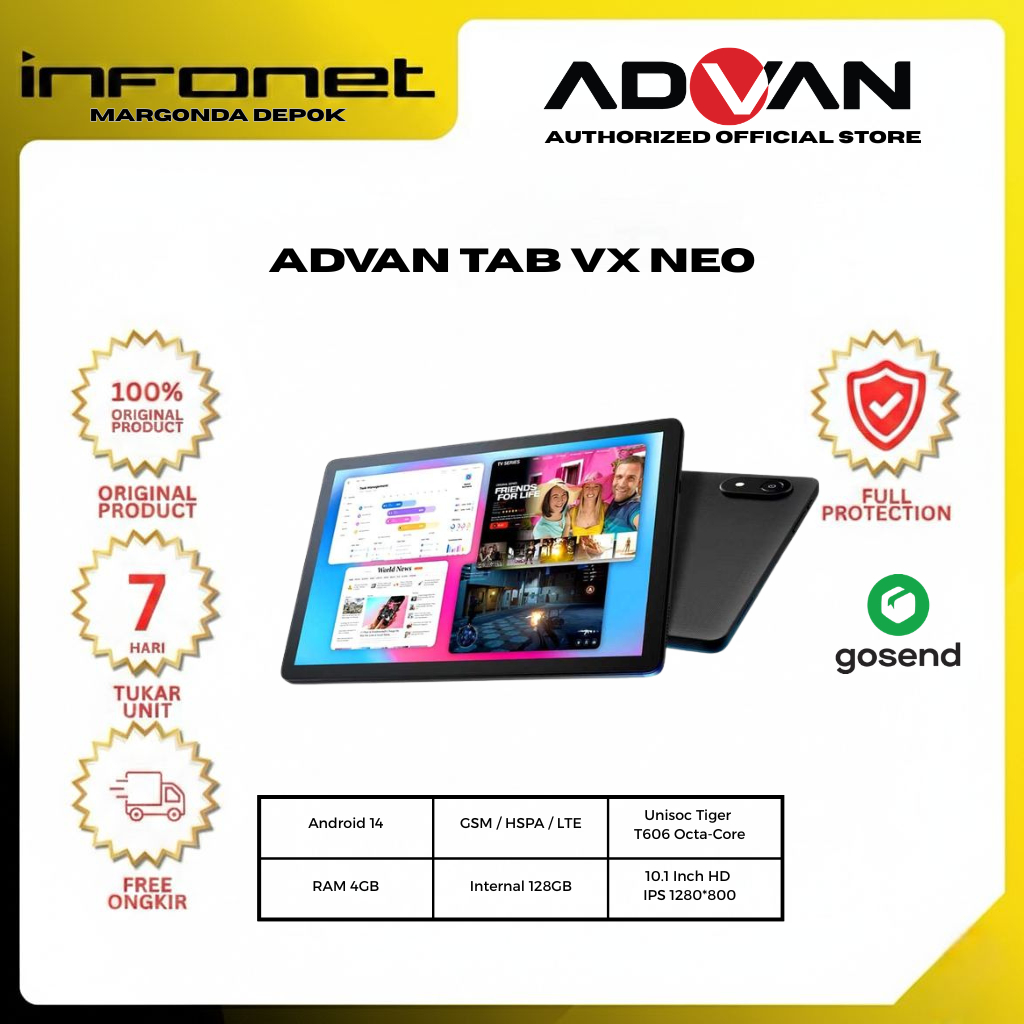 ADVAN TAB VX NEO (4GB/128GB) 10,1 INCH 4G LTE BLACK