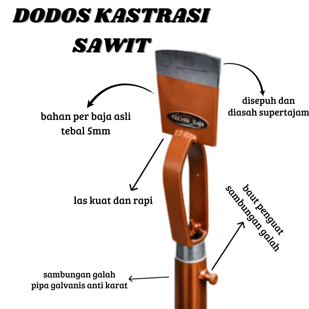 Dodos Kastrasi Sawit PER Baja asli 5mm | Mata Tajam disepuh kuat | Alat Dodos Sawit Kuat | Dodos saw